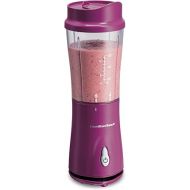 Hamilton Beach Portable Blender for Shakes and Smoothies with 14 Oz BPA Free Travel Cup and Lid, Durable Stainless Steel Blades for Powerful Blending Performance, Raspberry (51131)