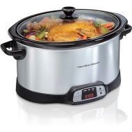 Hamilton Beach 8 Quart Programmable Slow Cooker with Three Temperature Settings, Dishwasher Safe Crock and Lid, Silver (33480)