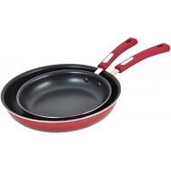 Hamilton Beach Fry Pan Set 2 Piece Nonstick 8.5, 11 Inch Red - Frying Pans Nonstick for Stove Top with Soft Touch Bakelite Handle, Durable Scratch Resistant & Safe Nonstick Cookware