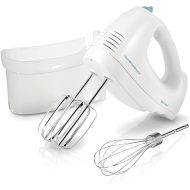 Hamilton Beach 6-Speed Electric Hand Mixer with Whisk, Traditional Beaters, Snap-On Storage Case, 250 Watts, White