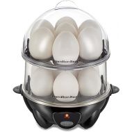 Hamilton Beach 3-in-1 Electric Egg Cooker for Hard Boiled Eggs, Poacher, Omelet Maker & Vegetable Steamer, Holds 14, Black (25508)