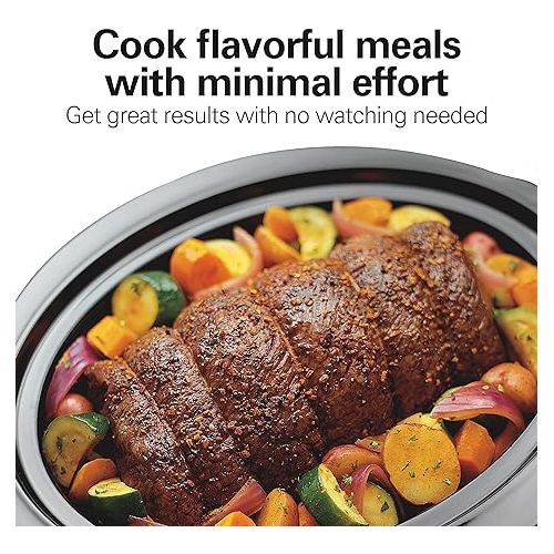  Hamilton Beach Slow Cooker, Extra Large 10 Quart, Stay or Go Portable With Lid Lock, Dishwasher Safe Crock, Black (33195)