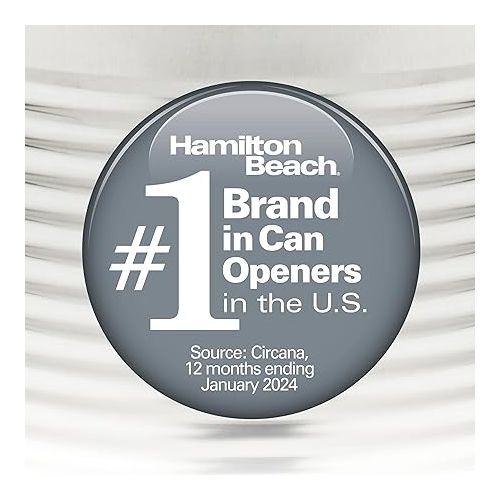  Hamilton Beach Walk 'n Cut Can Opener Kitchen, Use On Any Size, Automatic and Hand-Free, Cordless & Rechargeable, Easy Clean Removable Blade, Black