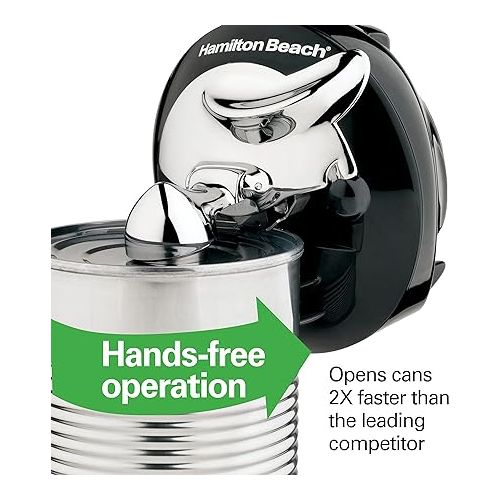  Hamilton Beach Walk 'n Cut Can Opener Kitchen, Use On Any Size, Automatic and Hand-Free, Cordless & Rechargeable, Easy Clean Removable Blade, Black