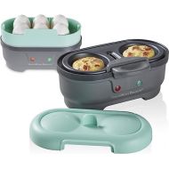 Hamilton Beach Sous Vide Style Electric Egg Bite Maker, Hard Boiled Egg Cooker & Poacher with Removable Nonstick Tray, Makes 2 in Under 10 Minutes, Teal (25511)