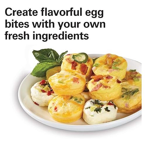  Hamilton Beach Sous Vide Style Electric Egg Bite Maker, Hard Boiled Egg Cooker & Poacher with Removable Nonstick Tray, Makes 2 in Under 10 Minutes, Teal (25511)