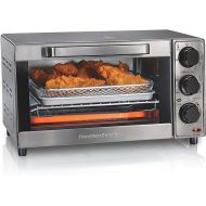 Hamilton Beach Sure-Crisp Toaster Oven Air Fryer Combo, Fits 9” Pizza, 4 Slice Capacity, Powerful Circulation, Auto Shutoff, Stainless Steel (31403)