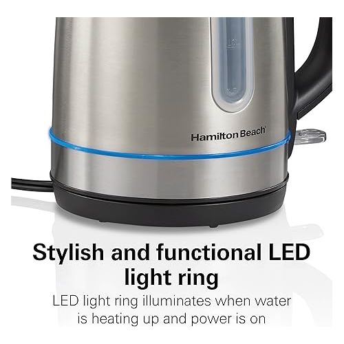  Hamilton Beach 1.7L 1500W Cordless Electric Kettle with Auto Shutoff and Boil-Dry Protection