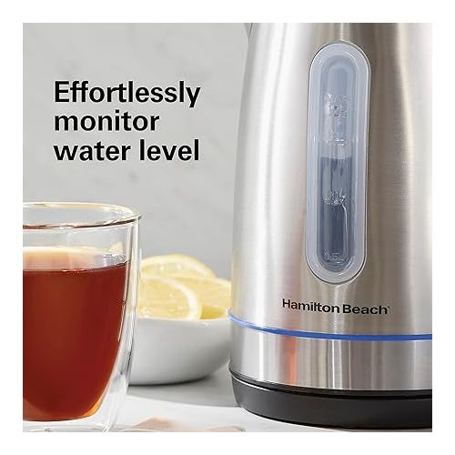  Hamilton Beach 1.7L 1500W Cordless Electric Kettle with Auto Shutoff and Boil-Dry Protection