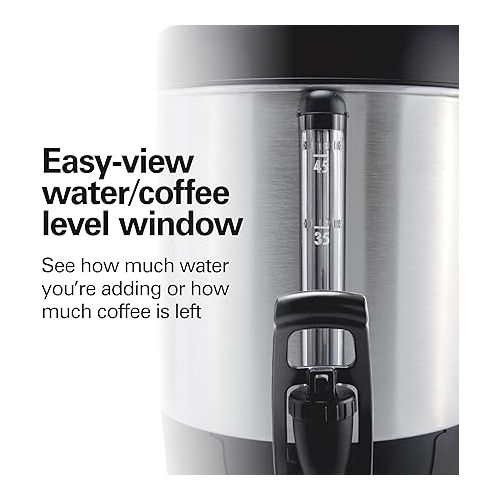  Hamilton Beach 45 Cup Fast Brew Coffee Urn and Hot Beverage Dispenser, 40521