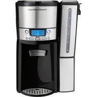 Hamilton Beach One Press Programmable Dispensing Drip Coffee Maker with 12 Cup Internal Brew Pot, Water Reservoir, Black and Silver (47950)