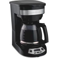 Hamilton Beach 12 Cup Programmable Drip Coffee Maker with 3 Brew Options, Glass Carafe, Auto Pause and Pour, Black with Stainless Accents (46299)