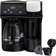 Hamilton Beach 49911 FlexBrew Trio 2-Way Coffee Maker, Single Serve & Full 12c Carafe, Black, FastBrew, Removable Reservoir, Alexa Enable