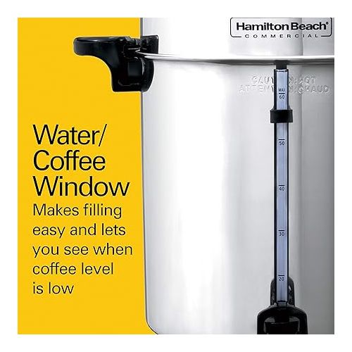  Hamilton Beach Commercial Stainless Steel Coffee Urn, 60 Cup Capacity D50065, 16