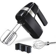 Hamilton Beach Electric Hand Mixer, 6 Speeds + Stir Button, 300 Watts of Peak Power for Powerful Mixing, Includes Whisk and Storage Clip, Black (62628)