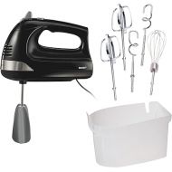 Hamilton Beach 6-Speed Electric Hand Mixer with Whisk, Dough Hooks and Easy Clean Beaters, 275 Watts, Snap-On Storage Case, Black