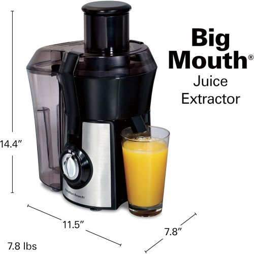  [아마존 핫딜]  [아마존핫딜]Hamilton Beach Pro Juicer Machine, Big Mouth Large 3” Feedchute, Easy to Clean, Centrifugal, BPA Free, 800W (67608A), Silver