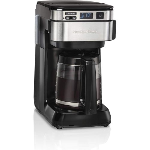  [아마존 핫딜]  [아마존핫딜]Hamilton Beach Programmable Coffee Maker, 12 Cups, Front Access Easy Fill, Pause & Serve, 3 Brewing Options, Black (46310)