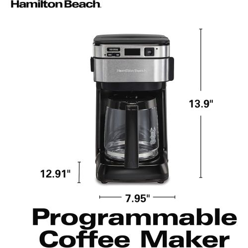  [아마존 핫딜]  [아마존핫딜]Hamilton Beach Programmable Coffee Maker, 12 Cups, Front Access Easy Fill, Pause & Serve, 3 Brewing Options, Black (46310)