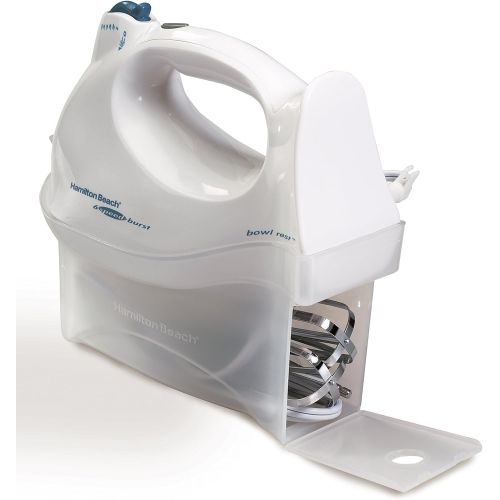  [아마존 핫딜] [아마존핫딜]Hamilton Beach Power Deluxe 6-Speed Electric Hand Mixer with Snap-On Storage Case, QuickBurst, Beaters, Whisk, Bowl Rest, White (62695V),