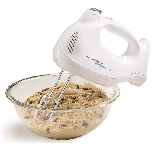  [아마존 핫딜] [아마존핫딜]Hamilton Beach Power Deluxe 6-Speed Electric Hand Mixer with Snap-On Storage Case, QuickBurst, Beaters, Whisk, Bowl Rest, White (62695V),