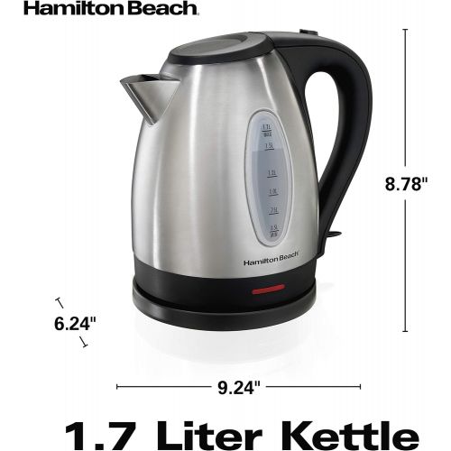  [아마존핫딜][아마존 핫딜] Hamilton Beach 1.7 Liter Electric Kettle for Tea and Hot Water, Cordless, Auto-Shutoff and Boil-Dry Protection, Stainless Steel (40880)