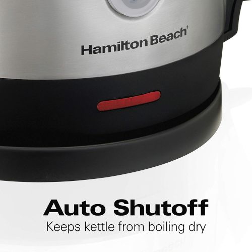  [아마존핫딜][아마존 핫딜] Hamilton Beach 1.7 Liter Electric Kettle for Tea and Hot Water, Cordless, Auto-Shutoff and Boil-Dry Protection, Stainless Steel (40880)