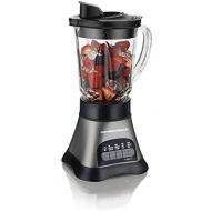 [아마존핫딜][아마존 핫딜] Hamilton Beach Wave Crusher Blender with 40oz Jar, 3-Cup Vegetable Chopper, and Portable Blend-In Travel Container for Shakes and Smoothies, Grey & Black (58163)