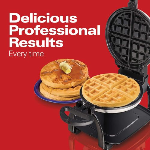  [아마존핫딜][아마존 핫딜] Hamilton Beach Flip Belgian Waffle Maker with Browning Control, Non-Stick Grids, Indicator Lights, Lid Lock and Drip Tray, Stainless Steel (26010R)