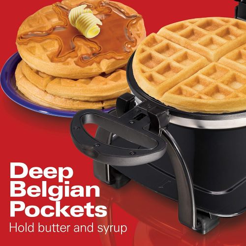  [아마존핫딜][아마존 핫딜] Hamilton Beach Flip Belgian Waffle Maker with Browning Control, Non-Stick Grids, Indicator Lights, Lid Lock and Drip Tray, Stainless Steel (26010R)