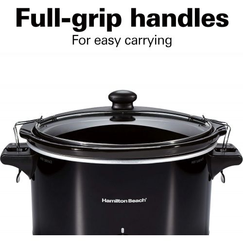  [아마존핫딜][아마존 핫딜] Hamilton Beach Extra-Large Stay or Go Portable 10-Quart Slow Cooker With Lid Lock, Dishwasher-Safe Crock, Black (33195)