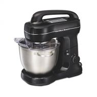 [아마존베스트]Hamilton Beach Electric Stand Mixer, Tilt-Head, 4 Quarts, 7 Speeds With Whisk, Dough Hook, Flat Beater Attachments, Splash Guard, Black (63391),