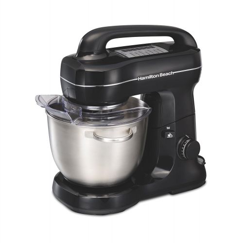  [아마존베스트]Hamilton Beach Electric Stand Mixer, Tilt-Head, 4 Quarts, 7 Speeds With Whisk, Dough Hook, Flat Beater Attachments, Splash Guard, Black (63391),