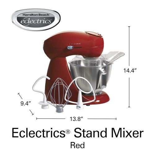  [아마존베스트]Hamilton Beach Eclectrics All-Metal 12-Speed Electric Stand Mixer, Tilt-Head, 4.5 Quarts, Pouring Shield, Red (63232)