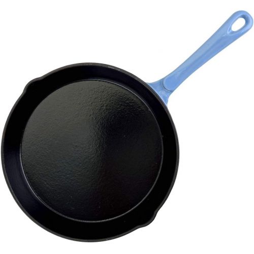  [아마존베스트]Hamilton Beach Blue 8 Inch Enameled Coated Cast Iron Frying Pan Skillet (2 Pack)