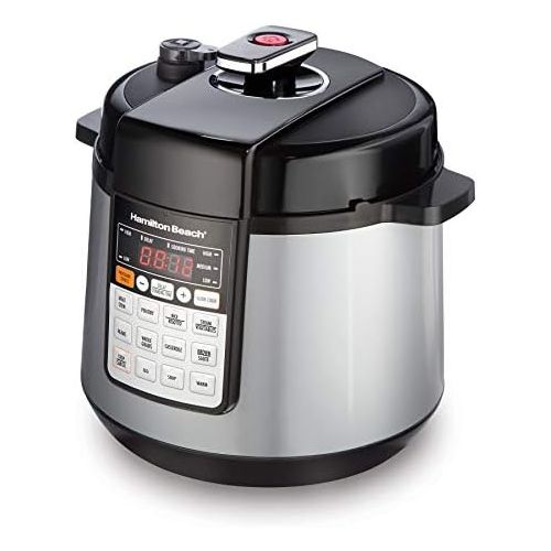  [아마존베스트]Hamilton Beach 34500 Multi-function Electric Pressure Cooker with Brown/Saute, Steam and Rice Smart Cooking Presets, 6 quart, Stainless