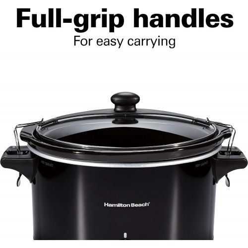  [아마존베스트]Hamilton Beach Extra-Large Stay or Go Slow Cooker, 10 Quart Capacity, Clip Tight Sealed Lid, Black (33195)