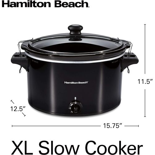  [아마존베스트]Hamilton Beach Extra-Large Stay or Go Slow Cooker, 10 Quart Capacity, Clip Tight Sealed Lid, Black (33195)