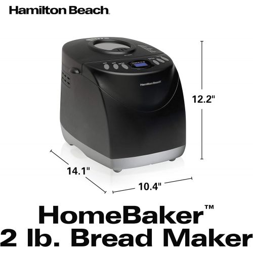  [아마존베스트]Hamilton Beach 2 lb Digital Bread Maker, Programmable, 12 Settings + Gluten Free, Dishwasher Safe Pan + 2 Kneading Paddles, Black (29882)