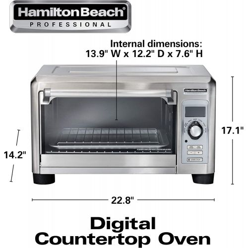  [아마존베스트]Hamilton Beach Professional Countertop Toaster Oven, Digital, Convection, Large 6-Slice, Temperature Probe, Stainless Steel (31240),