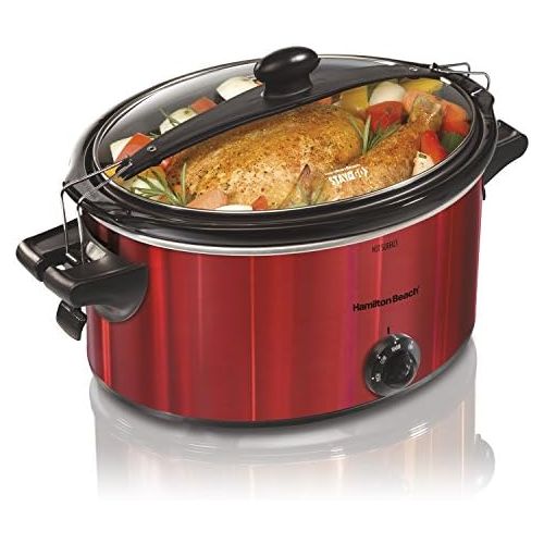  [아마존베스트]Hamilton Beach 33451 Slow Cooker, 5 quart, Red