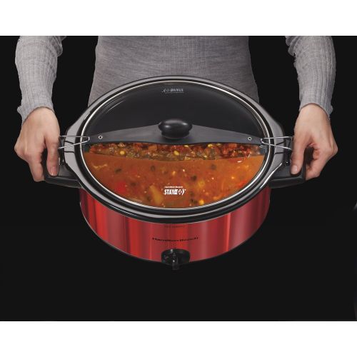  [아마존베스트]Hamilton Beach 33451 Slow Cooker, 5 quart, Red