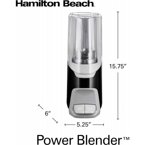  [아마존베스트]Hamilton Beach 800W Power Single-Serve Personal Blender for Shakes and Smoothies with 20oz Travel Cup and Lid, Black (53620)