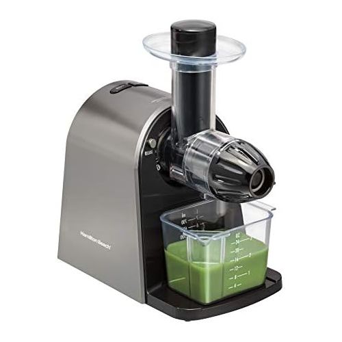  [아마존베스트]Hamilton Beach Masticating Juicer Machine, Slow and Quiet Action, Cold Pressed Fruits & Vegetables, BPA Free, Easy Clean (67951), 150 Watts, Silver