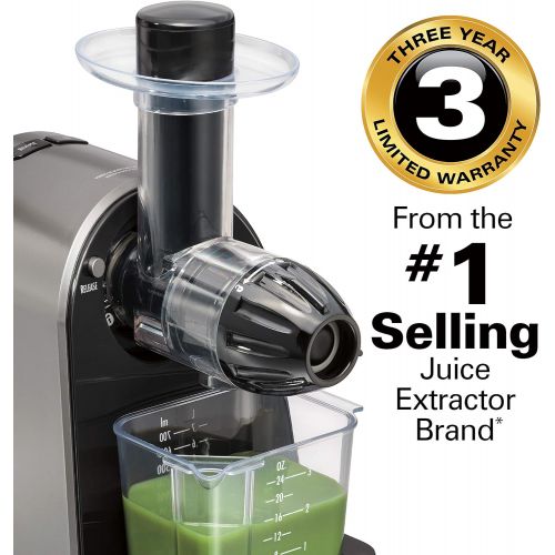  [아마존베스트]Hamilton Beach Masticating Juicer Machine, Slow and Quiet Action, Cold Pressed Fruits & Vegetables, BPA Free, Easy Clean (67951), 150 Watts, Silver