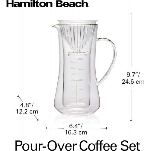  [아마존베스트]Hamilton Beach 40406 Pour-Over Coffee Maker, 17 Ounces, Glass Carafe