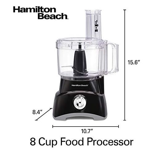  [아마존베스트]Hamilton Beach Food Processor, Slicer and Vegetable Chopper with Compact Storage, 8 Cups (70740), Black