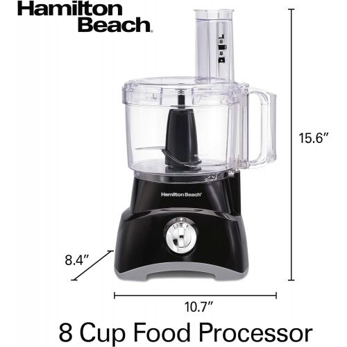  [아마존베스트]Hamilton Beach Food Processor, Slicer and Vegetable Chopper with Compact Storage, 8 Cups (70740), Black