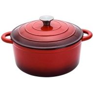 [아마존베스트]Hamilton Beach 5.5 Quart Enameled Cast Iron Covered Round Dutch Oven Pot, Red