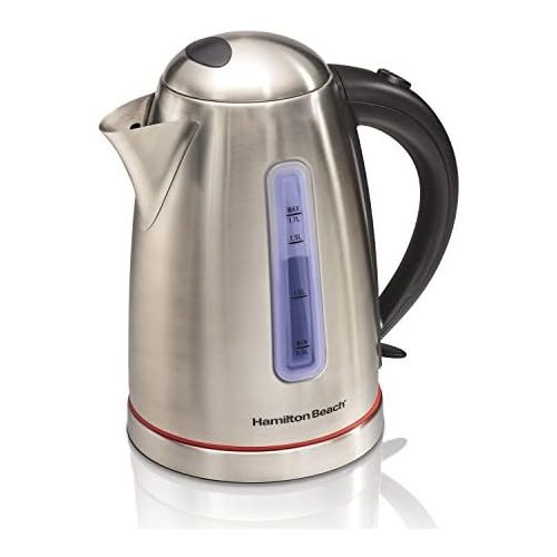  [아마존베스트]Hamilton Beach 1.7 Liter Electric Kettle for Tea and Hot Water, Cordless, Auto-Shutoff and Boil-Dry Protection, Stainless Steel (40988)